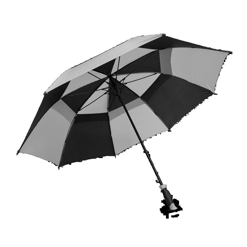 Golf Umbrella Double Canopy Windproof Large Automatic Open Gray Black