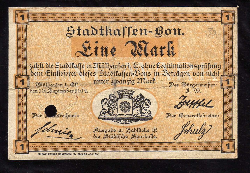 MULHAUSEN  -  GERMANY NOTGELD - 1 MARK