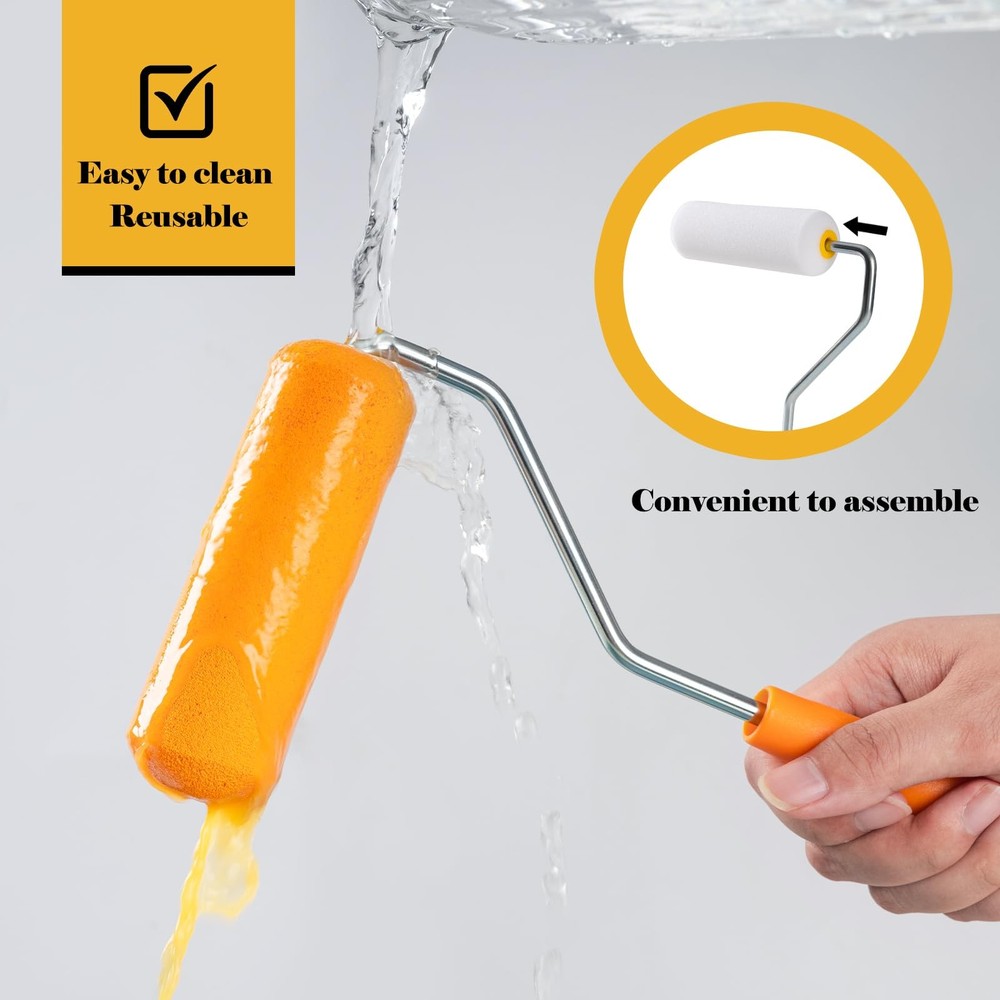 Foam Paint Rollers, 10 Pack 4 Inch Paint Rollers, Mini Paint Roller, High Absorp