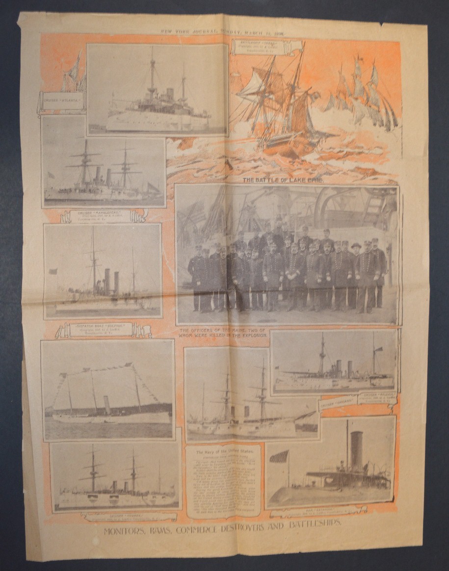 Antique 1898 SPANISH AMERICAN WAR SCRAPBOOK, Huge, Original ! Remember the Maine