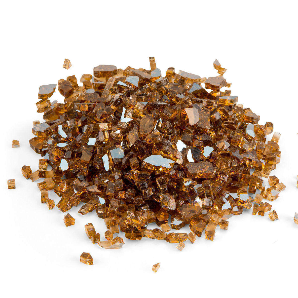 COPPER AMBER 1/2" Premium Reflective Tempered Fire Glass, Fireplace & Fire Pit