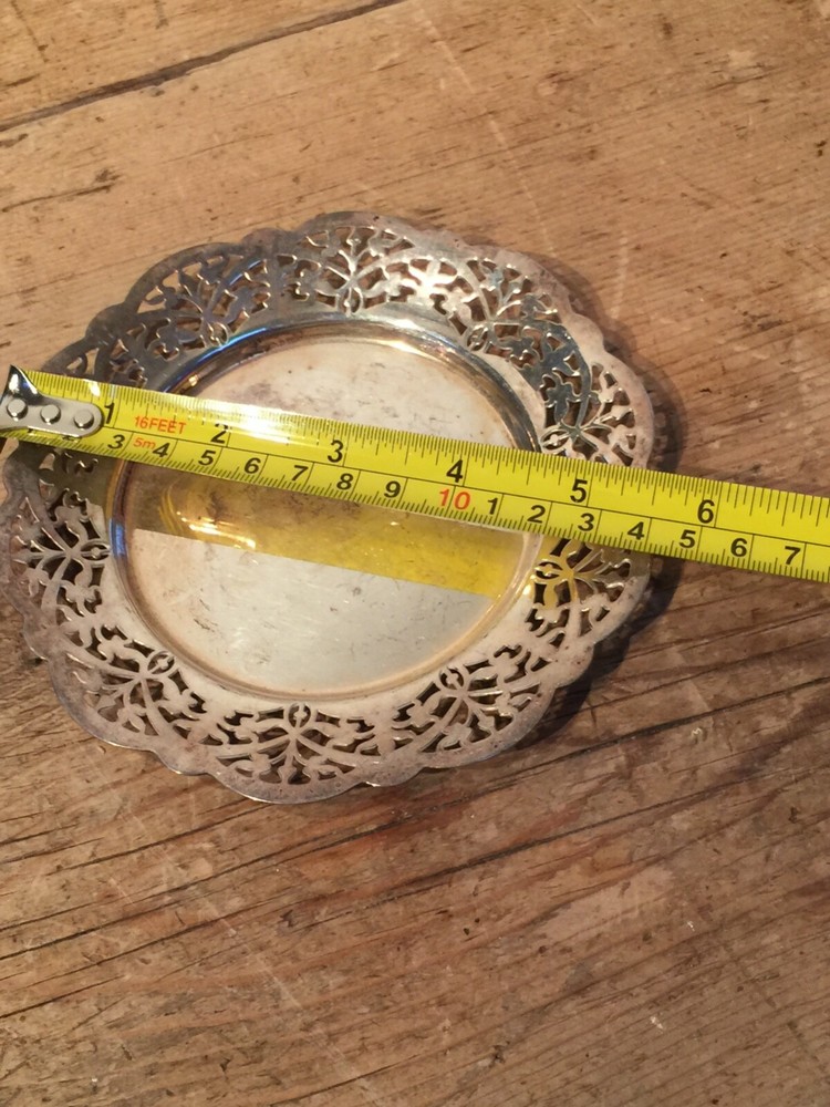 SIlver plate Bottle Stand / Coaster - needs a polish