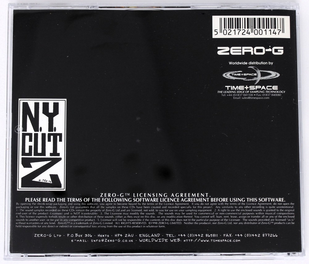Zero-G N.Y. Cutz Sample/Sound Library/Sampling Double CD NY 1998