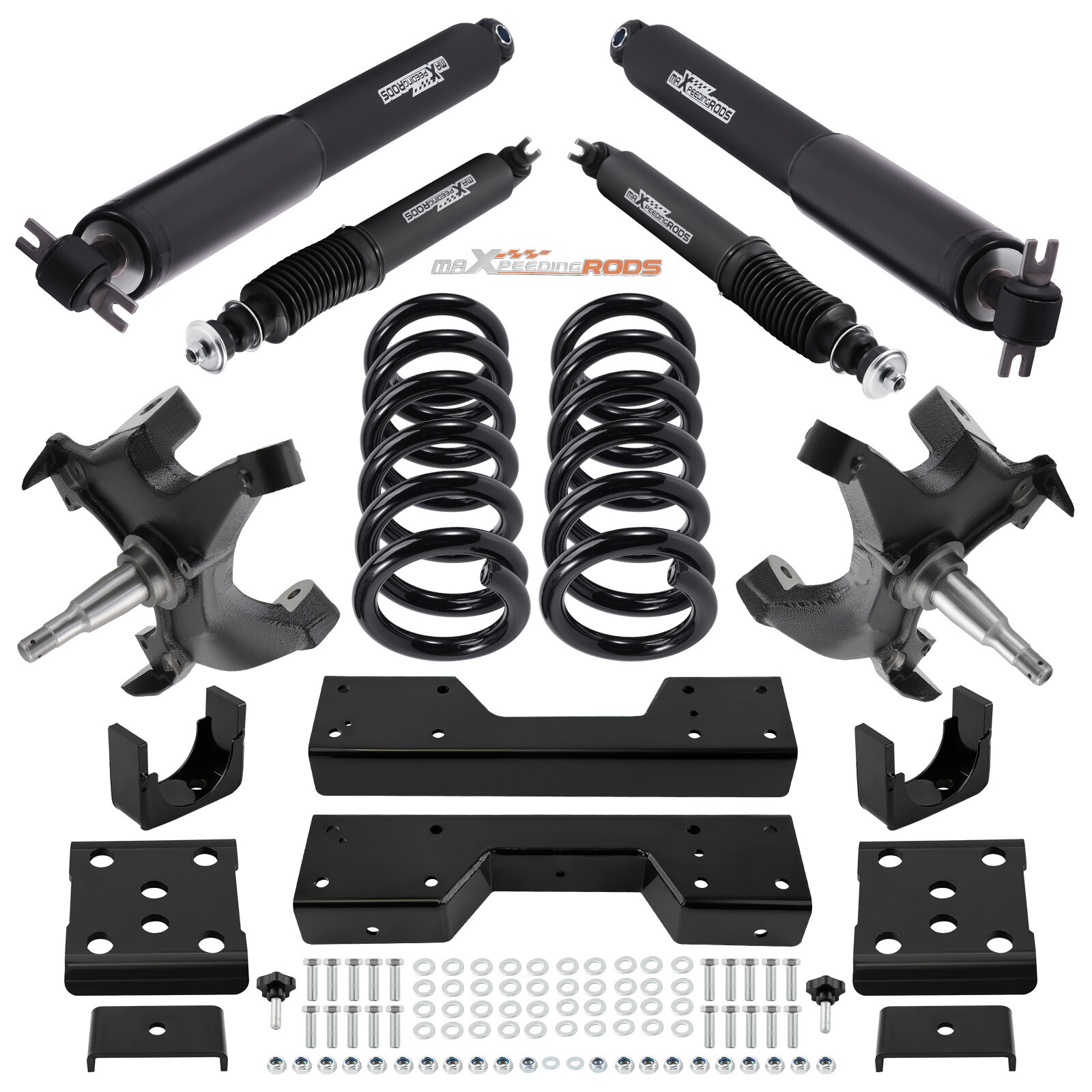 Front Rear 4" / 6" Drop Kit w/Shock For Chevy/GMC C1500 88-98 W/1.25" ROTORS V8