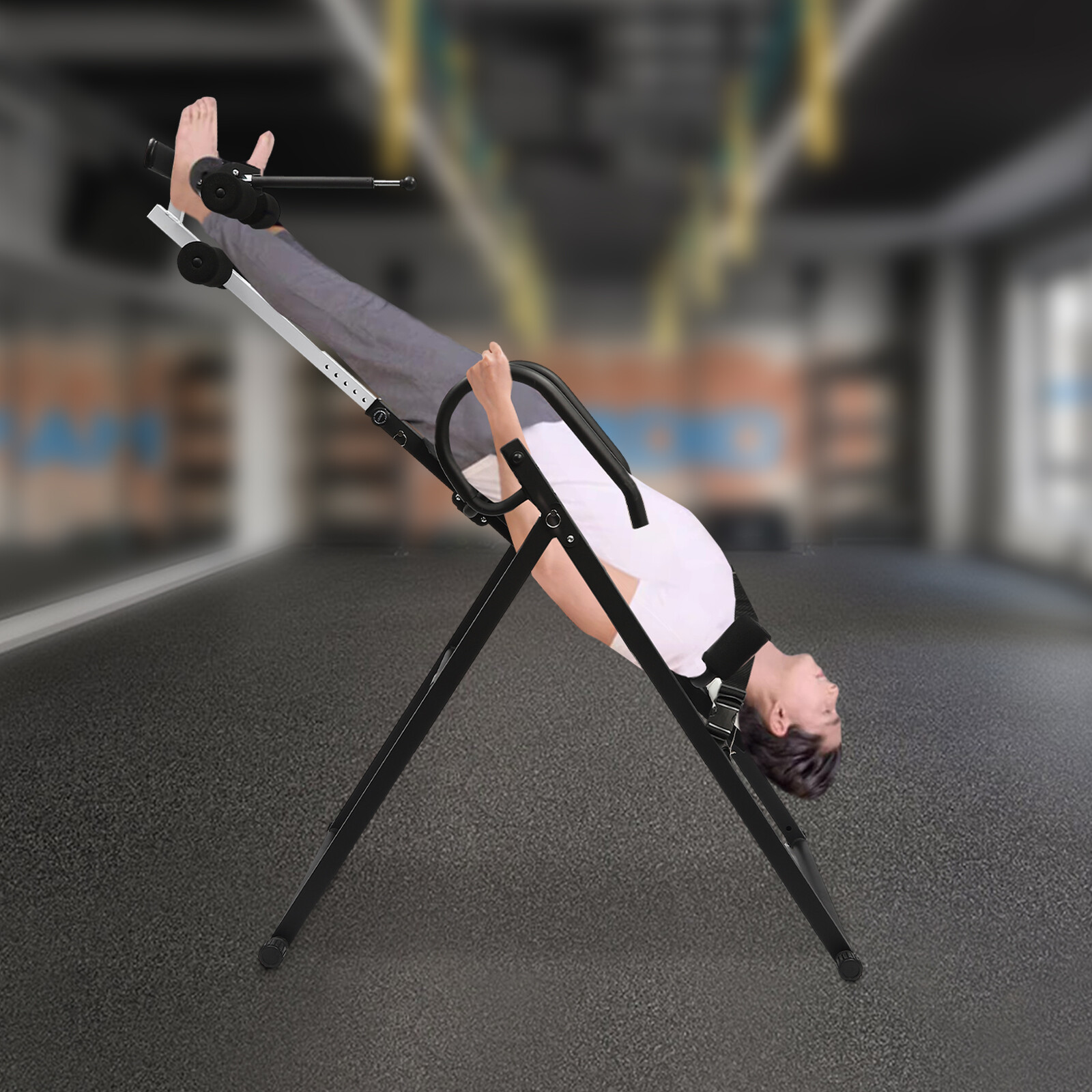 Foldable Inversion Table Teeter Advanced Back Pain Ankle Relief Gravity Fitness