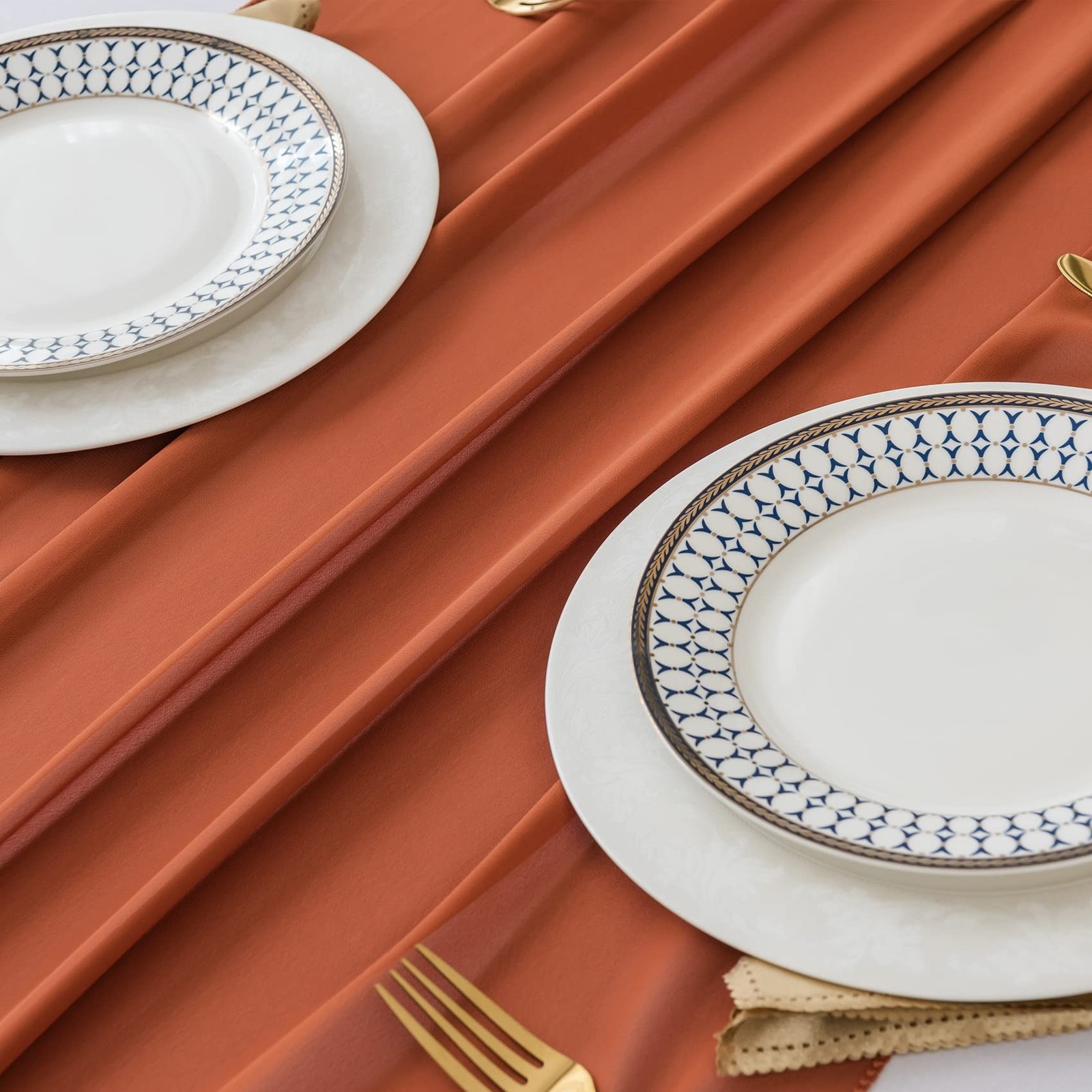 2Pack 10ft Chiffon Table Runner 29x120 Inch Sheer Romantic Table Runner for W...