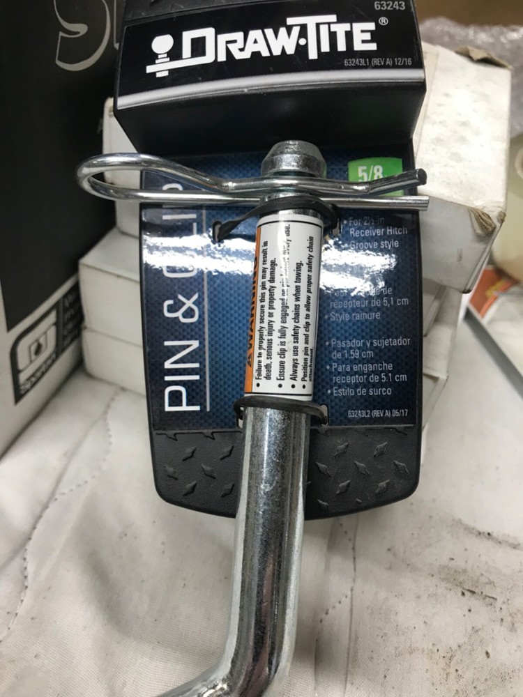 NEW DRAW-TITE 63243 5/8" HITCH PIN & CLIP