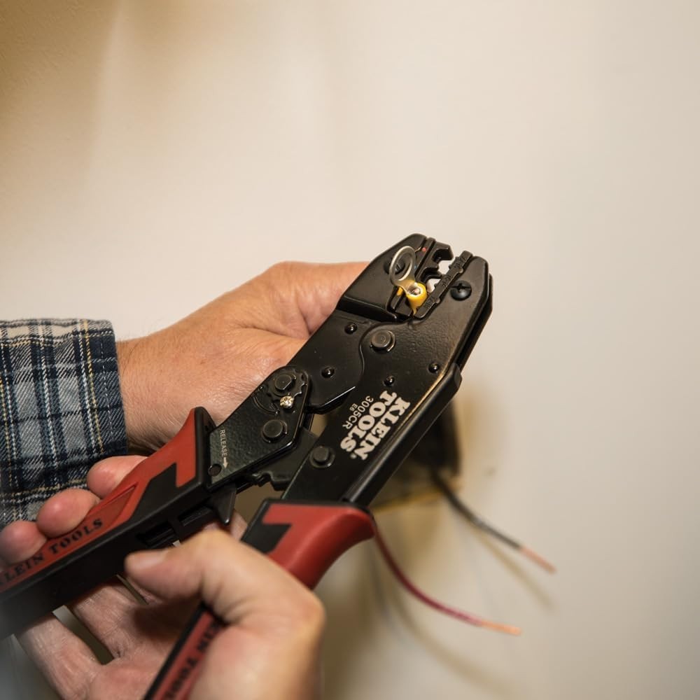 Versatile Electrical Tool Kit: Automatic Wire Stripper & Ratcheting Crimper Duo