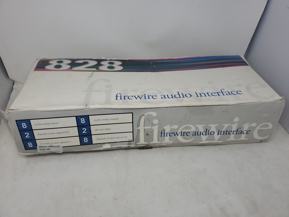 MOTU 828 FIREWIRE AUDIO INTERFACE DAC DIGITAL ANALOG CONVERTER