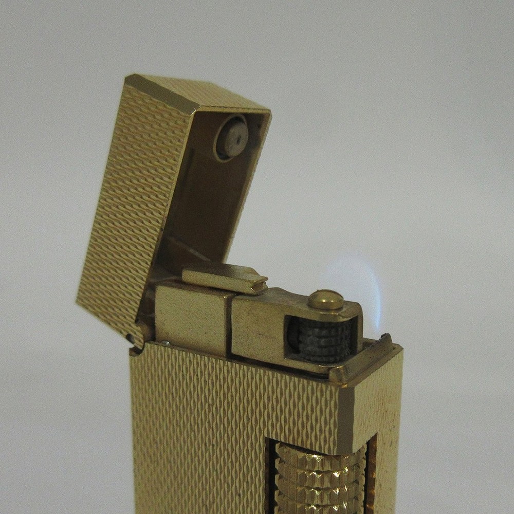 Dunhill RL1201 Vintage Wave Pattern Gold Plated Lighter Box G