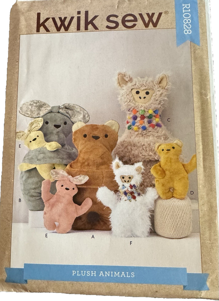 Kwik Sew pattern R10828 Plush Animals uncut