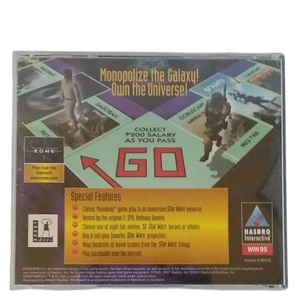 Star Wars Monopoly PC CD-ROM 1997 Hasbro Interactive