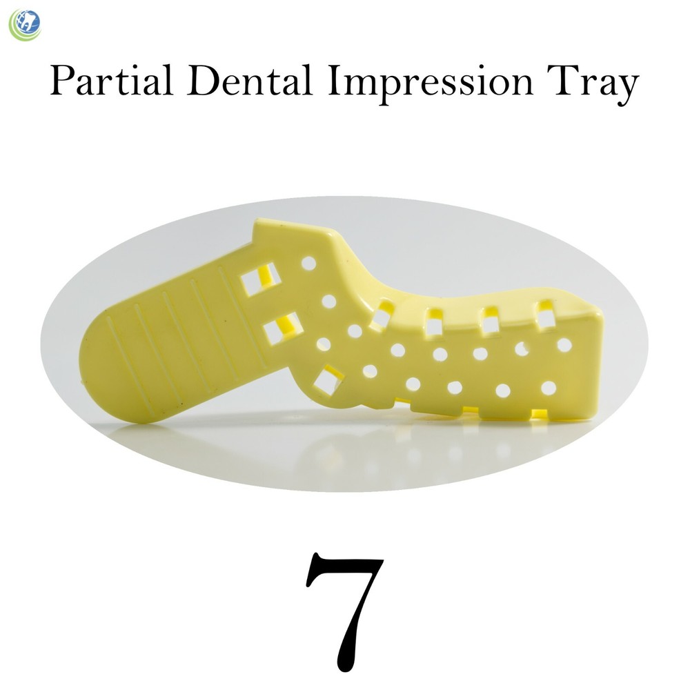 DISPOSABLE PLASTIC AUTOCLAVABLE IMPRESSION TRAYS PARTIAL PERFORATED #7 12/BAG