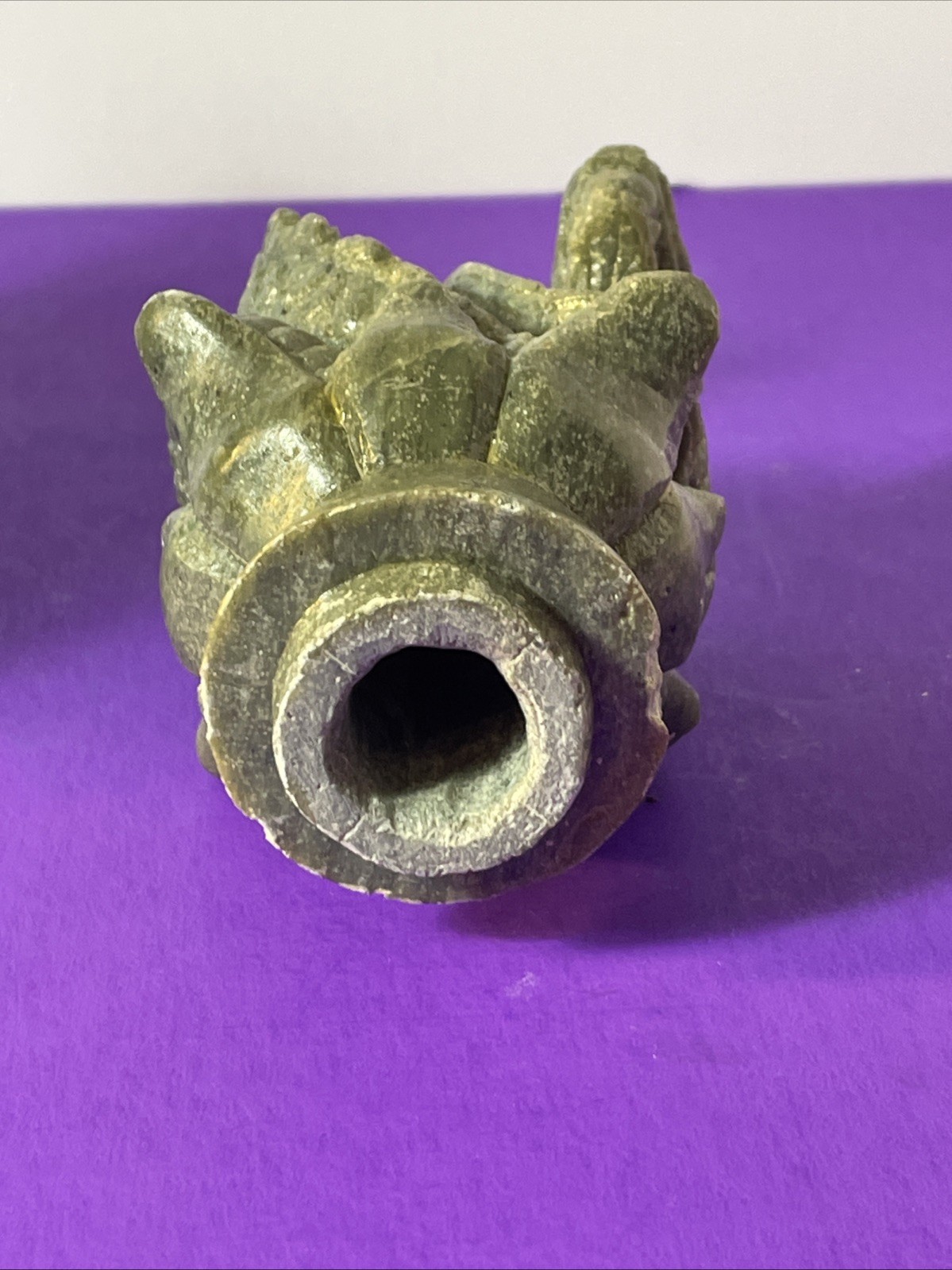 Chinese Stone TRIPOD Jar Lidded Dragon Lion Carved Two Piece Incense Burner