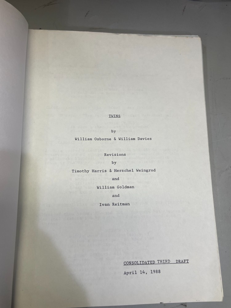 “Twins” Authentic Tv script Used On Set.