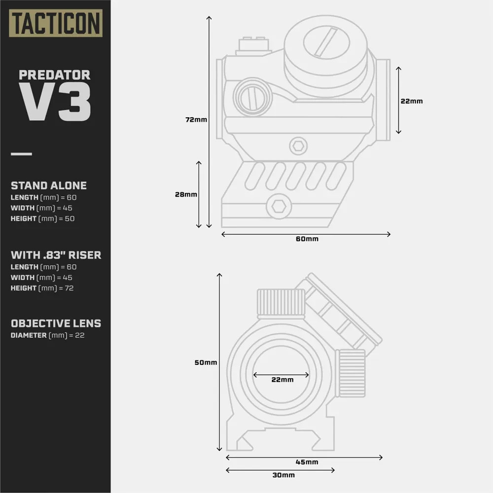 Tacticon Predator V3 Compact Red Dot Sight