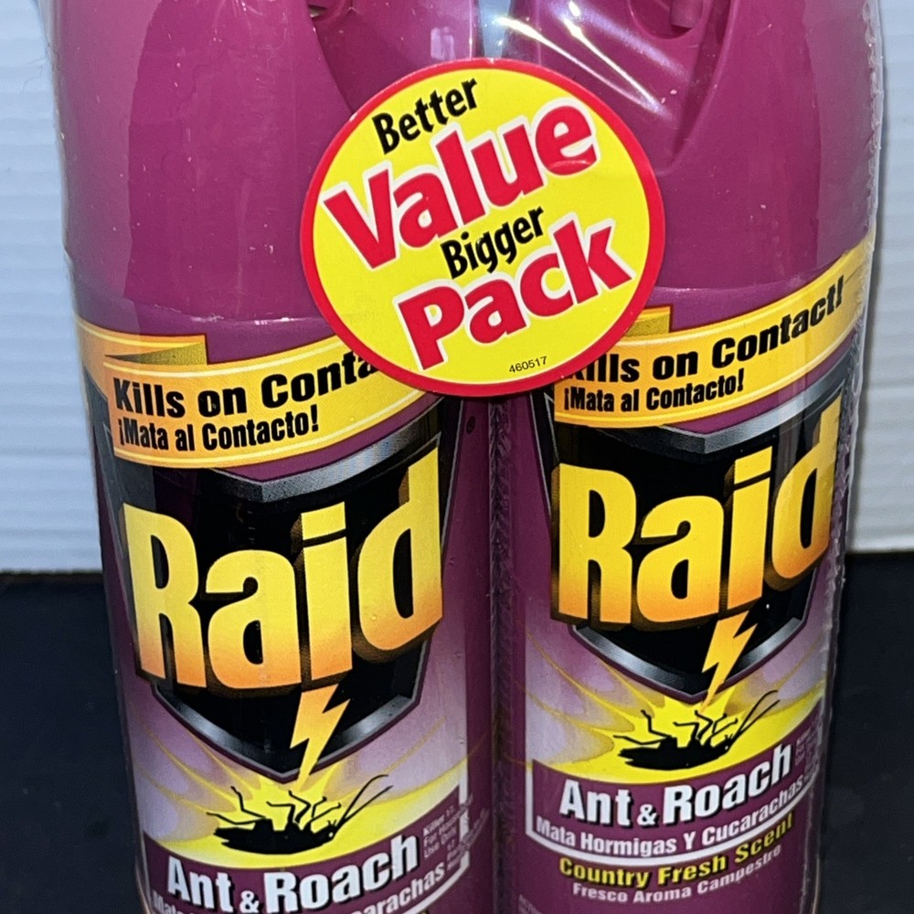 (2) Raid Ant Roach Killer Country Fresh Scent Attack Control Prevent Bugs NOS