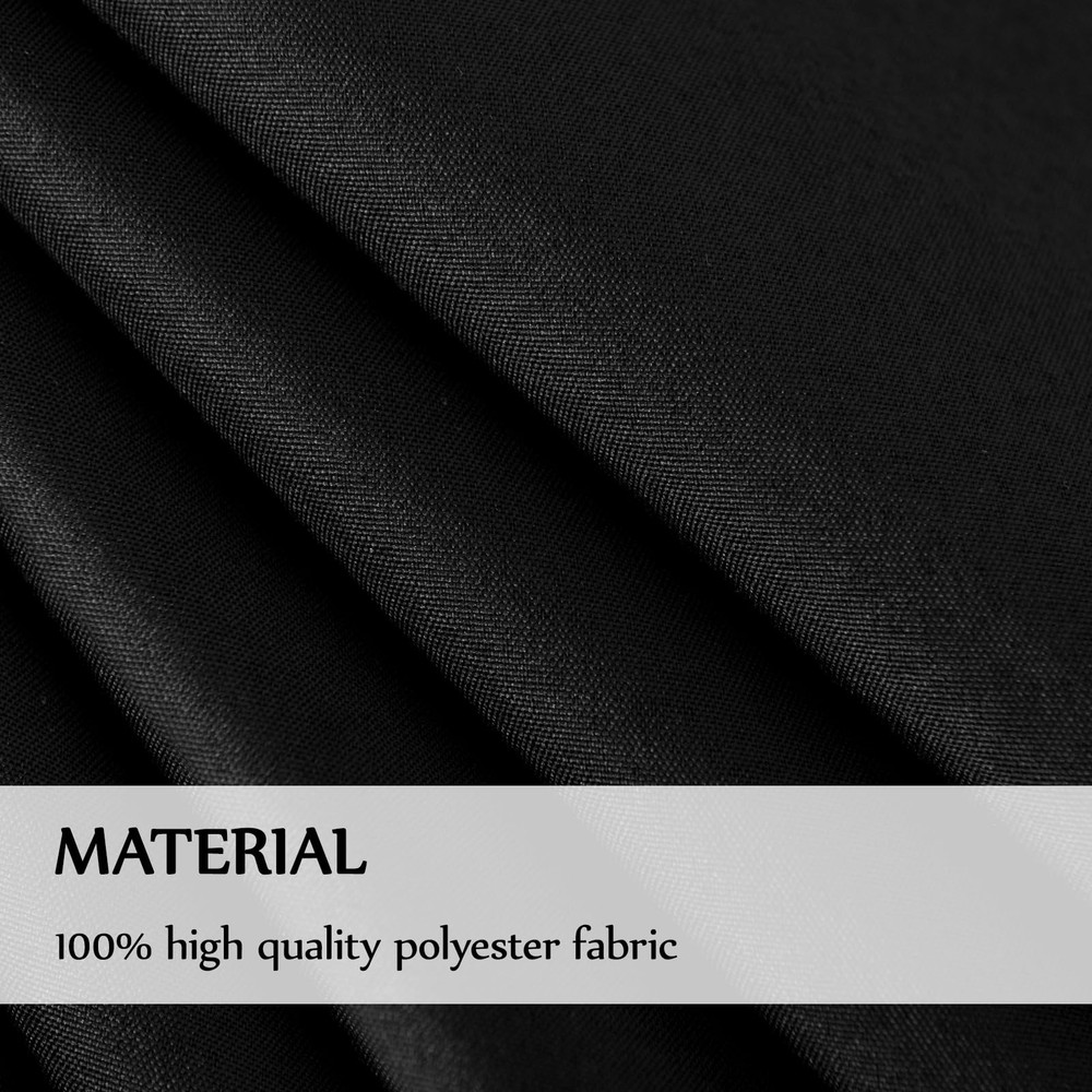 Rectangular Tablecloths 90x132 Inch 2 Pack Black Polyester Table Cloths for D...