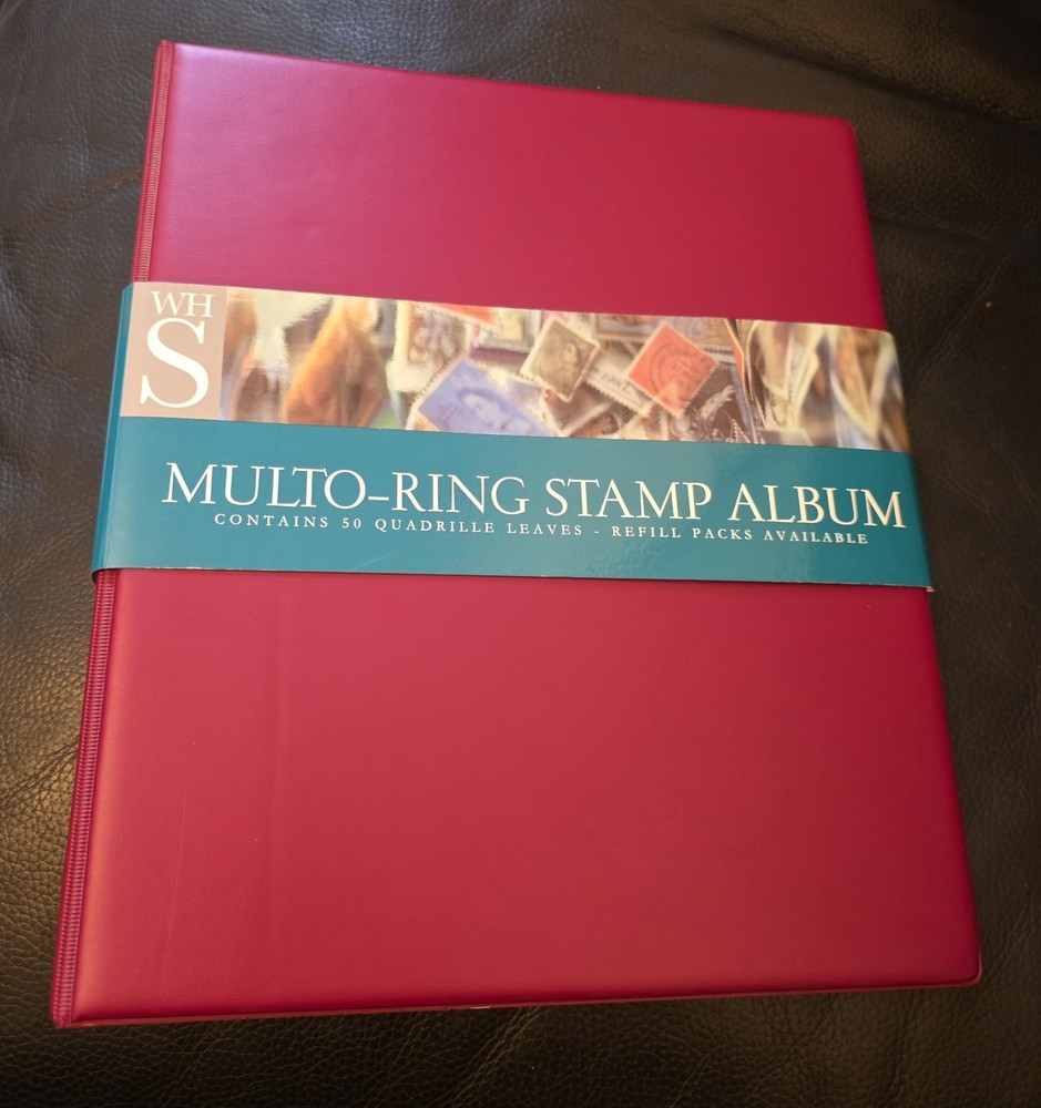 New WHS Red Multo Ring Multi Ring Stamp Album No insert Pages, Album Only