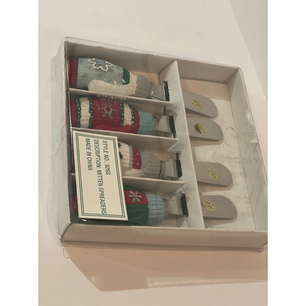 Holiday Christmas Mitten Appetizer Spreader Set