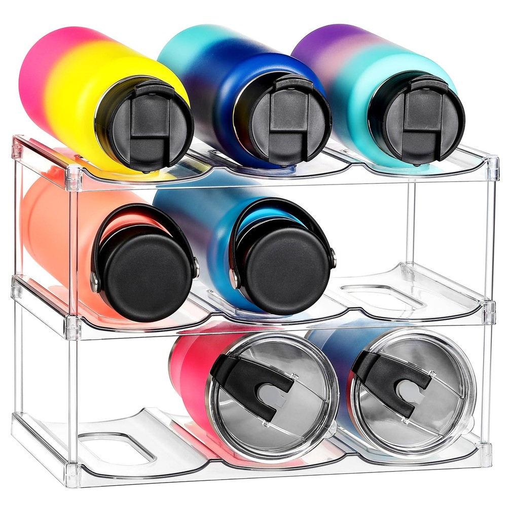 LARGER Compartment - Stackable Water Bottle Organizer Holder - for Stanley & ...