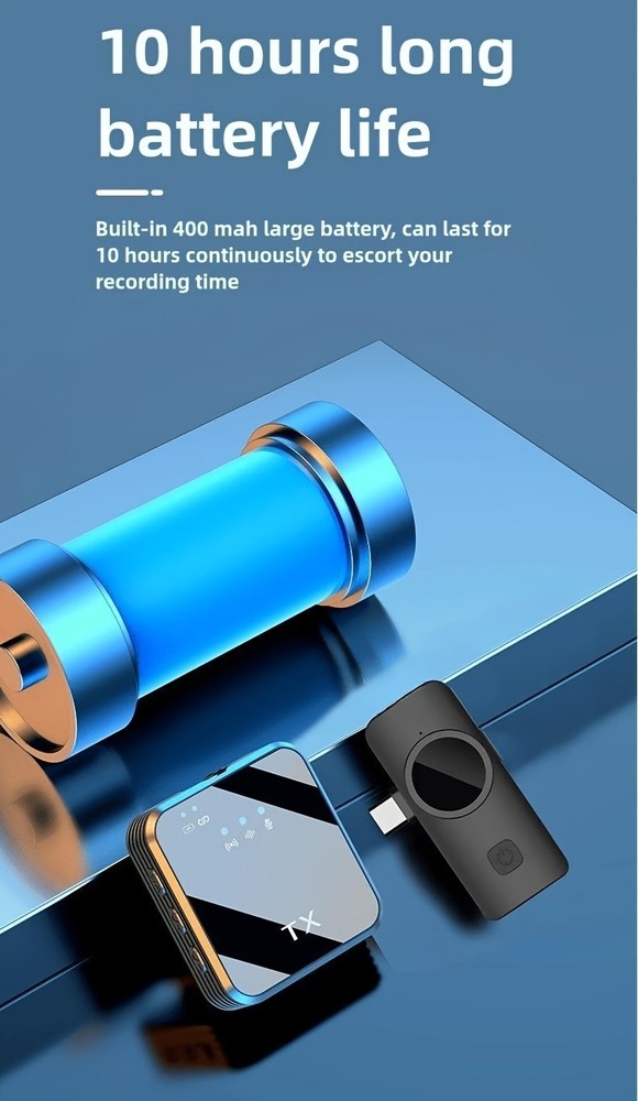 3 in 1 Microphone for iPhone/Android/Camera, Wireless Lavalier Black-3in1
