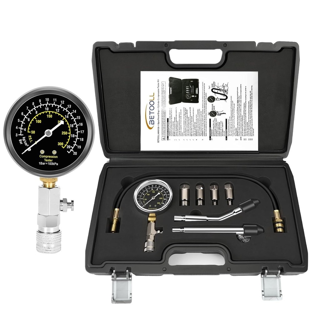 Petrol Engine Cylinder Compression Tester Kit - 8pcs