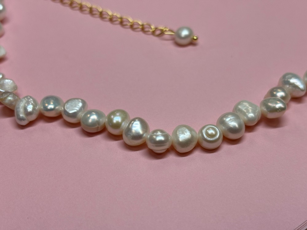 Natural Pearl Link Necklace