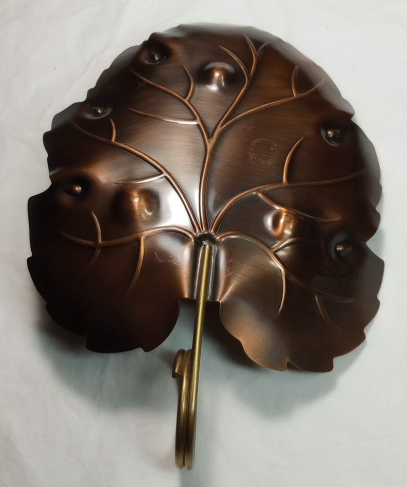Large and Small matching CopperCraft Guild Leaf Tray dish brass ring handle