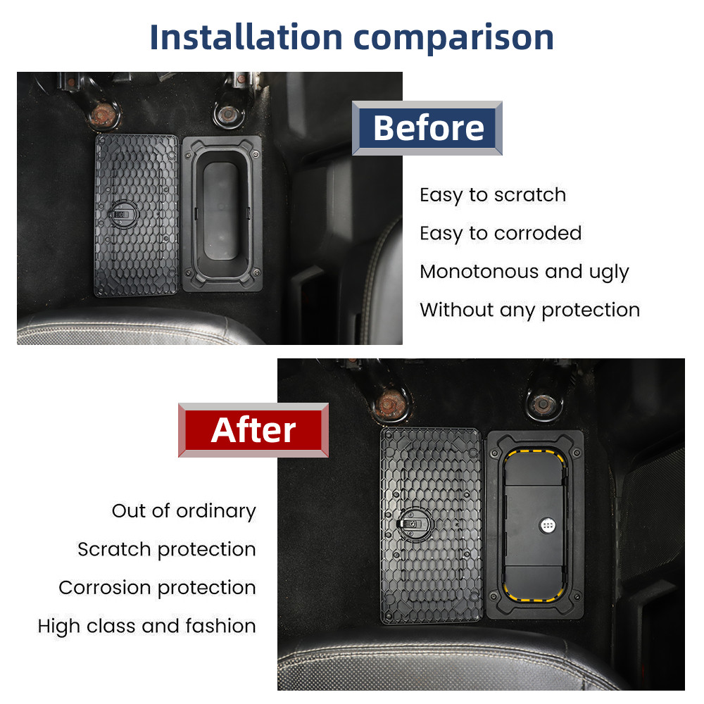 Rear In-Floor Seat Storage Locking Security Box Tray For Dodge Ram 1500 2009-18