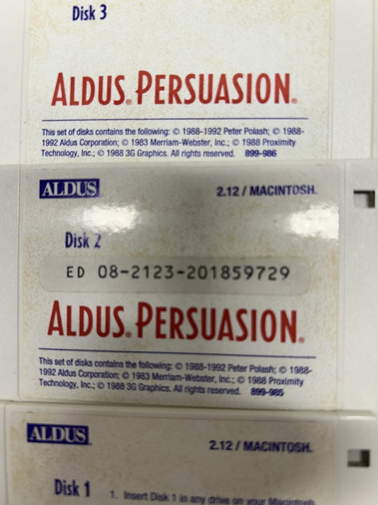 ALDUS Persuasion 2.12 Macintosh Includes S#