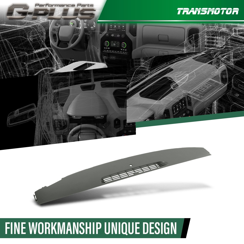 Instrument Upper Dash Trim Panel Fit For 07-13 Chevy GMC Replace 23224733 Gray