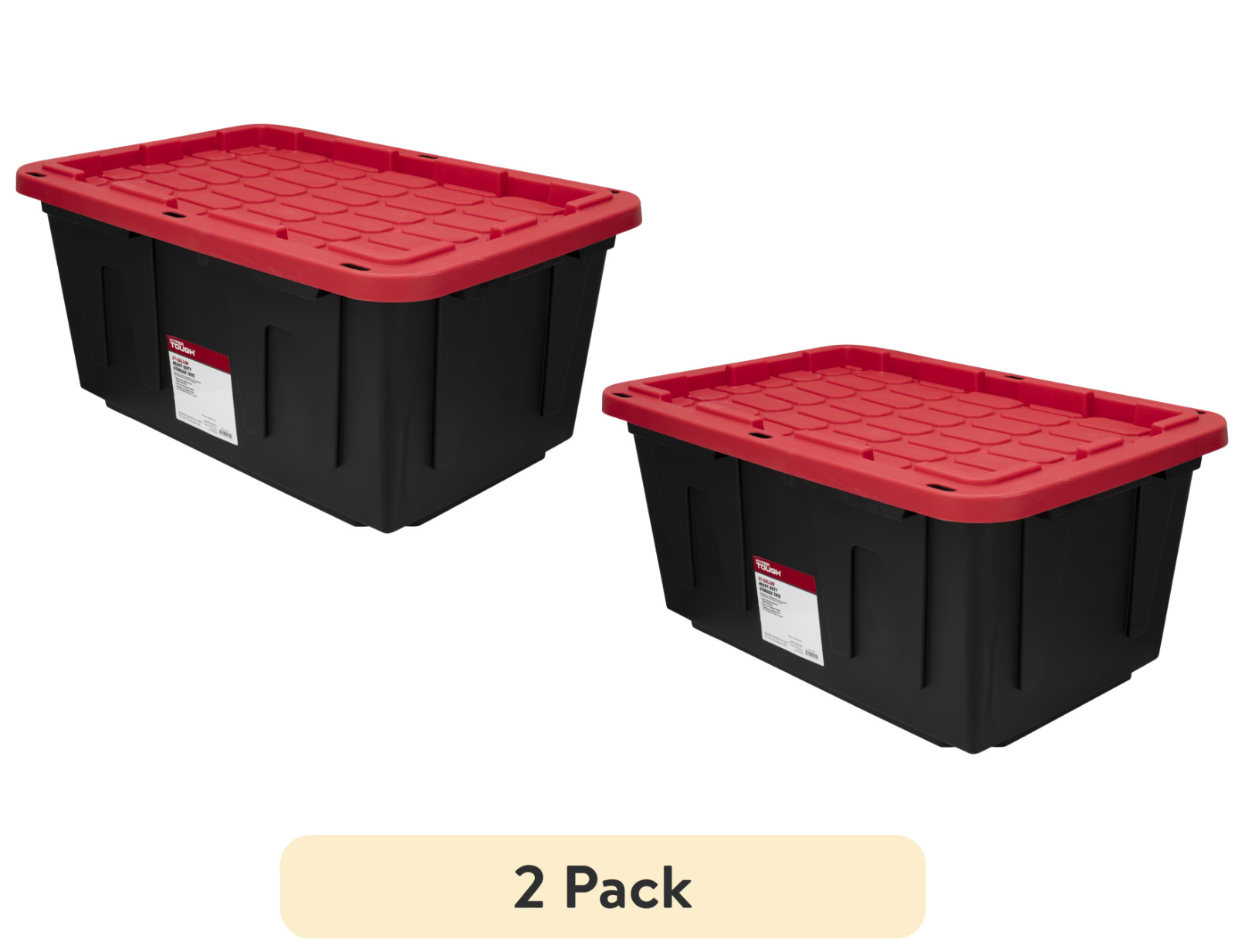 Hyper Tough 27 Gallon Snap Lid Plastic Storage Bin Container, pack of 2