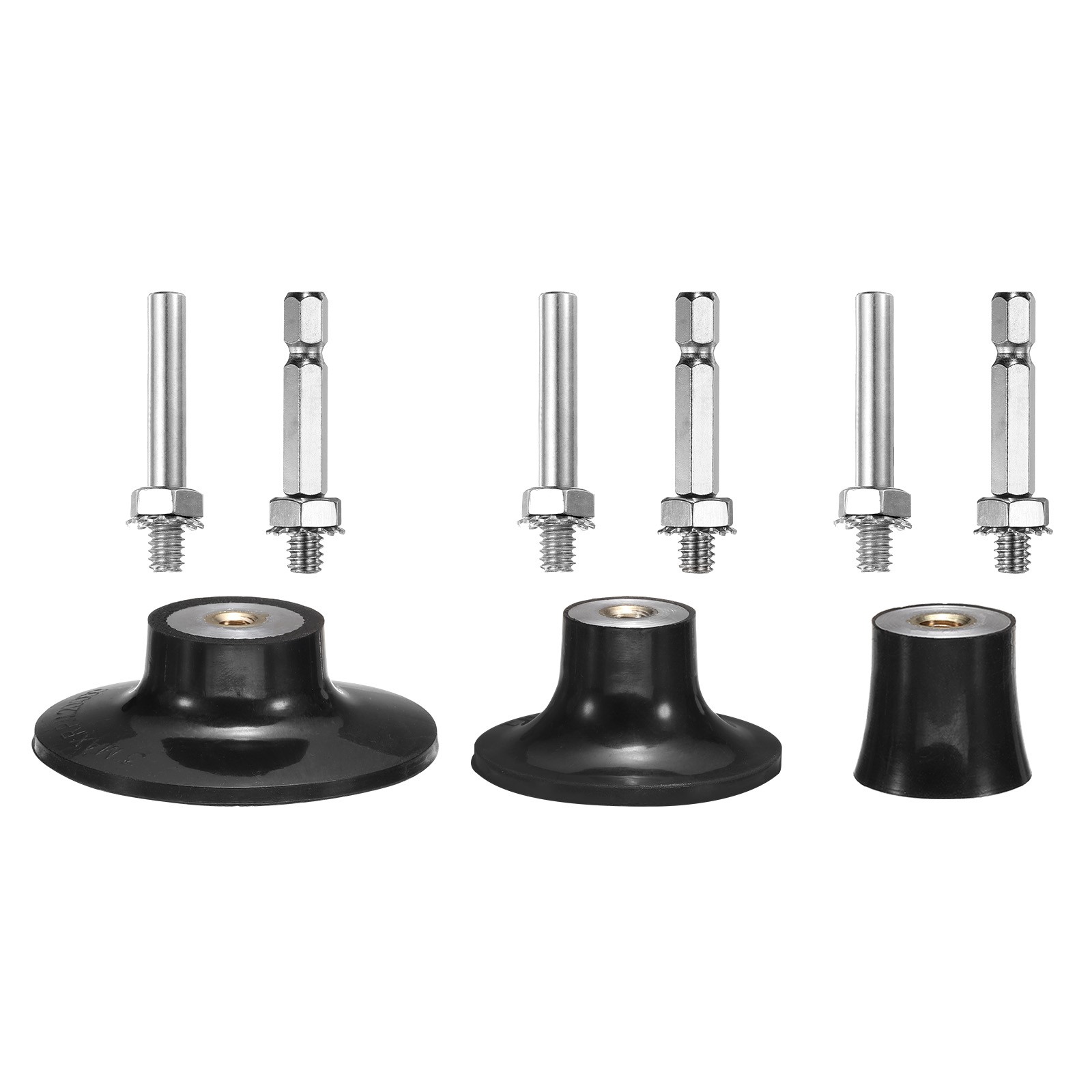 3 Pack 1" 2" 3" Disc Pad Holder Quick Change Disc 1/4" Shank Mandrel Black