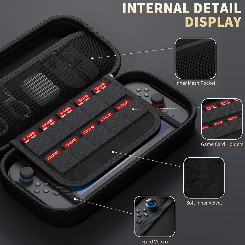 Nintendo Switch 2 Hard Case, Glass Screen Protector, And Protector Case Bundle