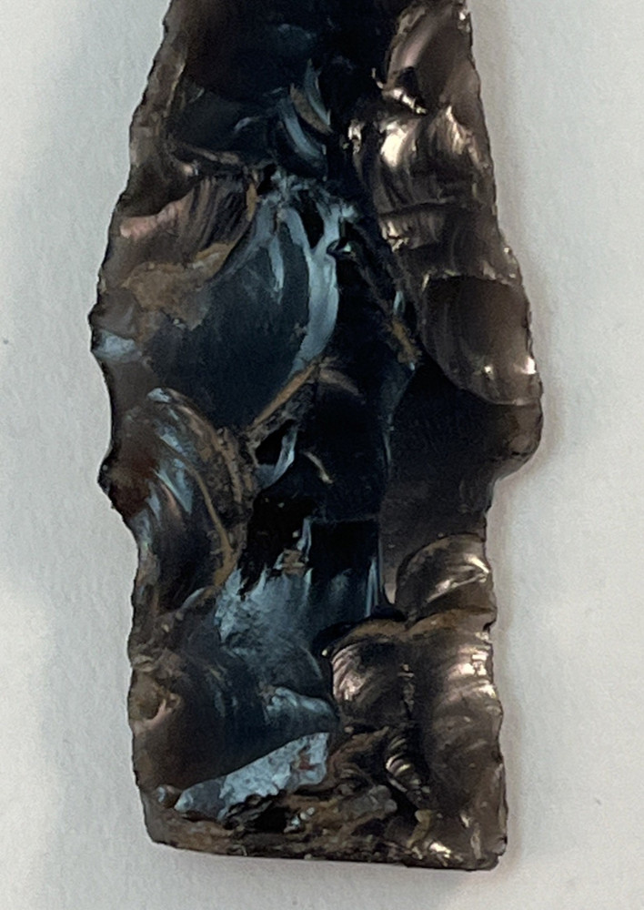 Obsidian Black Arrowhead Spearhead - Age Unknown
