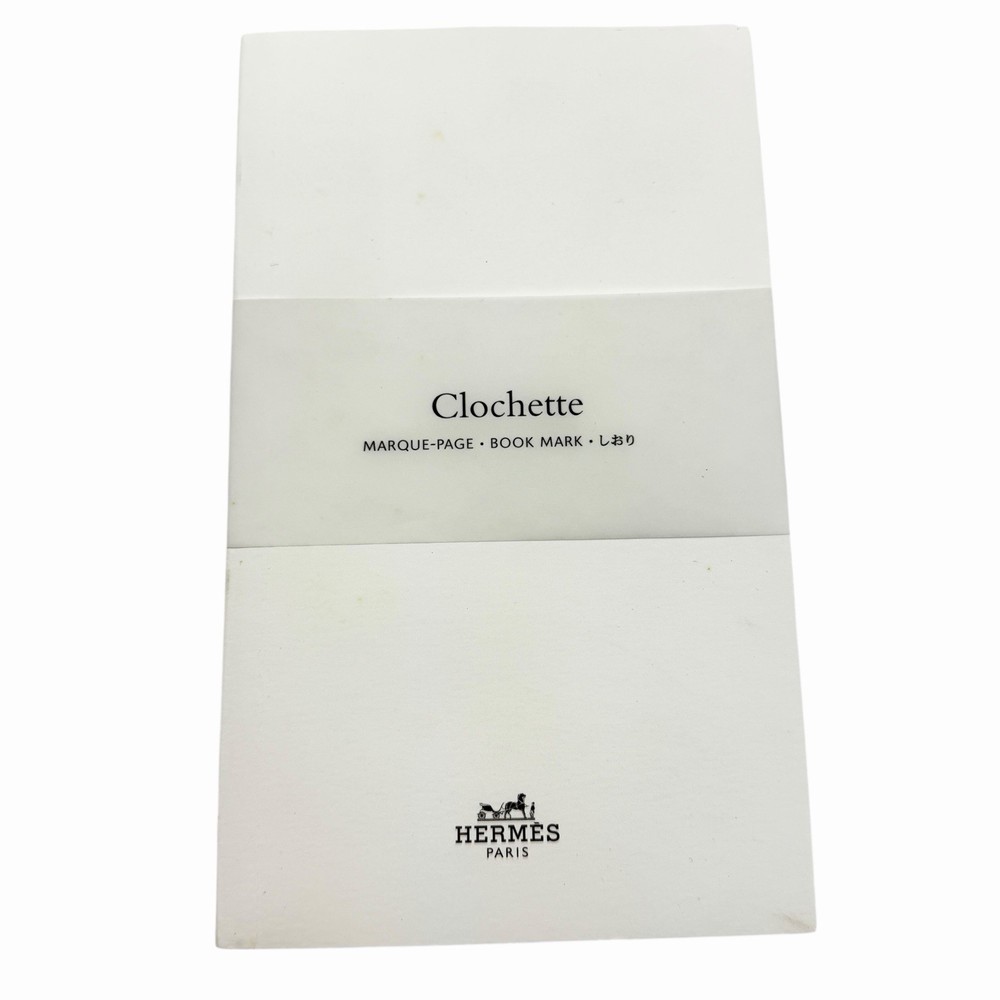 Hermes Black Leather Clochette Bookmark Marque Page w/Notebook