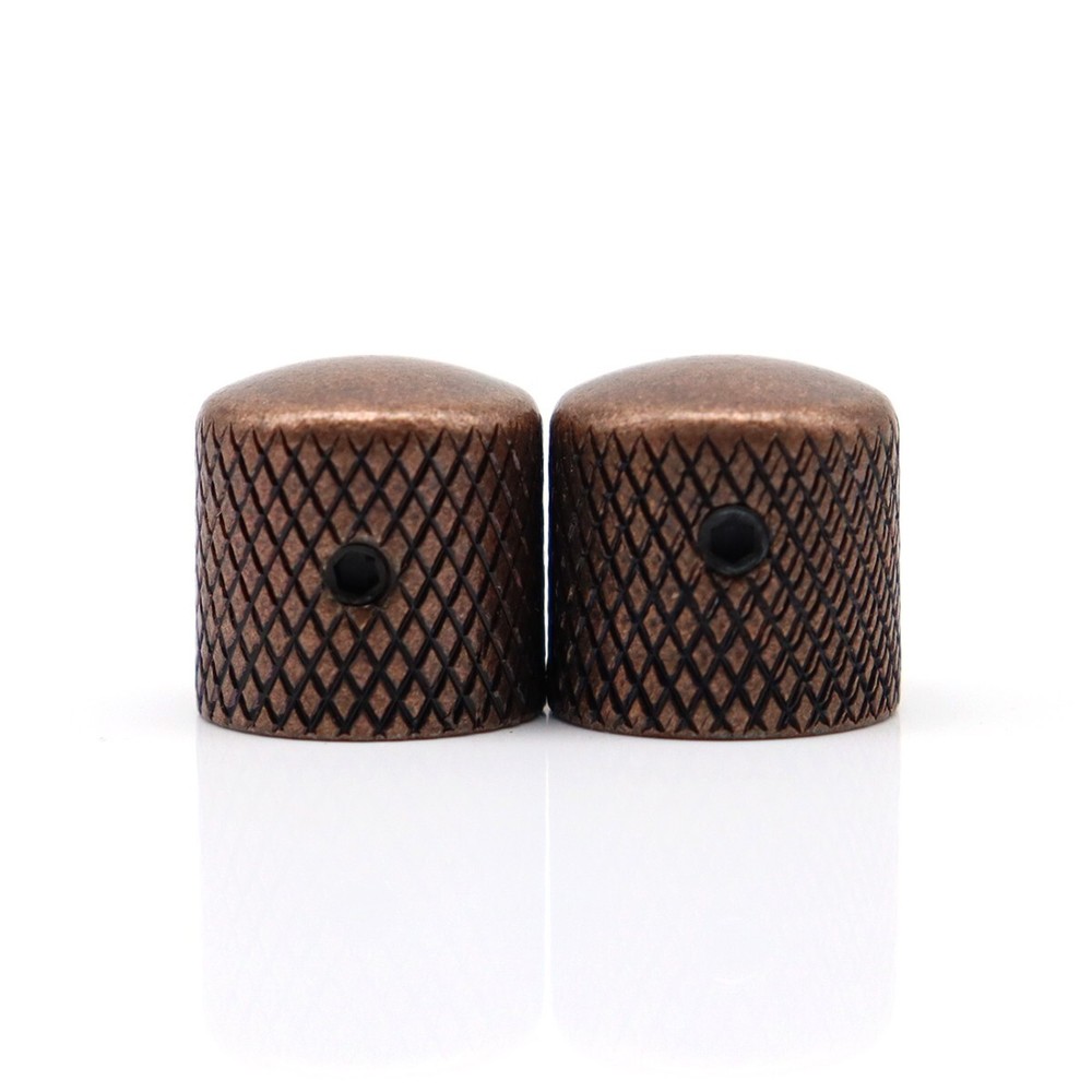 4Pcs Red Copper Metal Dome Knobs Guitar/Bass Volume Tone Speed Control Knobs
