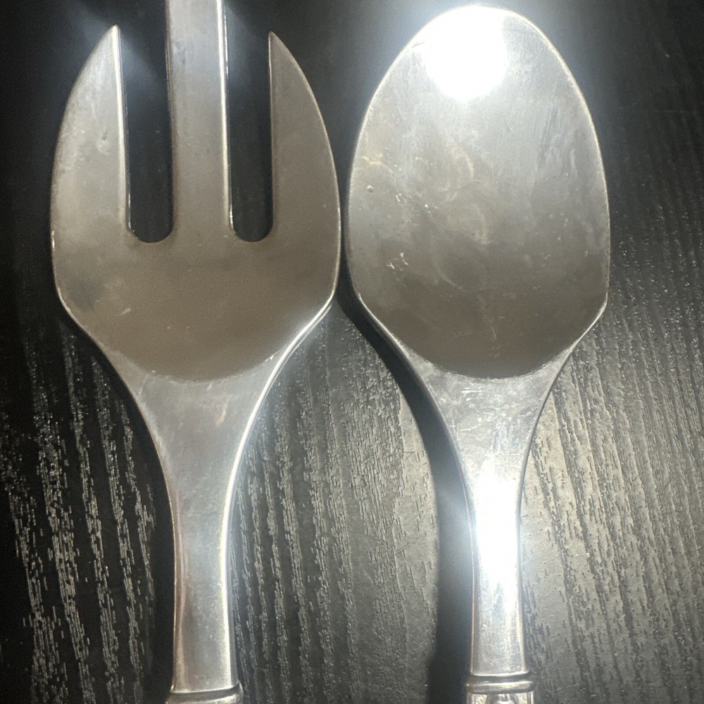 Lenox Salad Serving Set Fork And Spoon Fruit Pattern Heavy