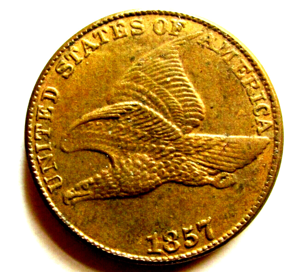1857  FLYING EAGLE ONE CENT UNCIRCULATED/ VERY NICE