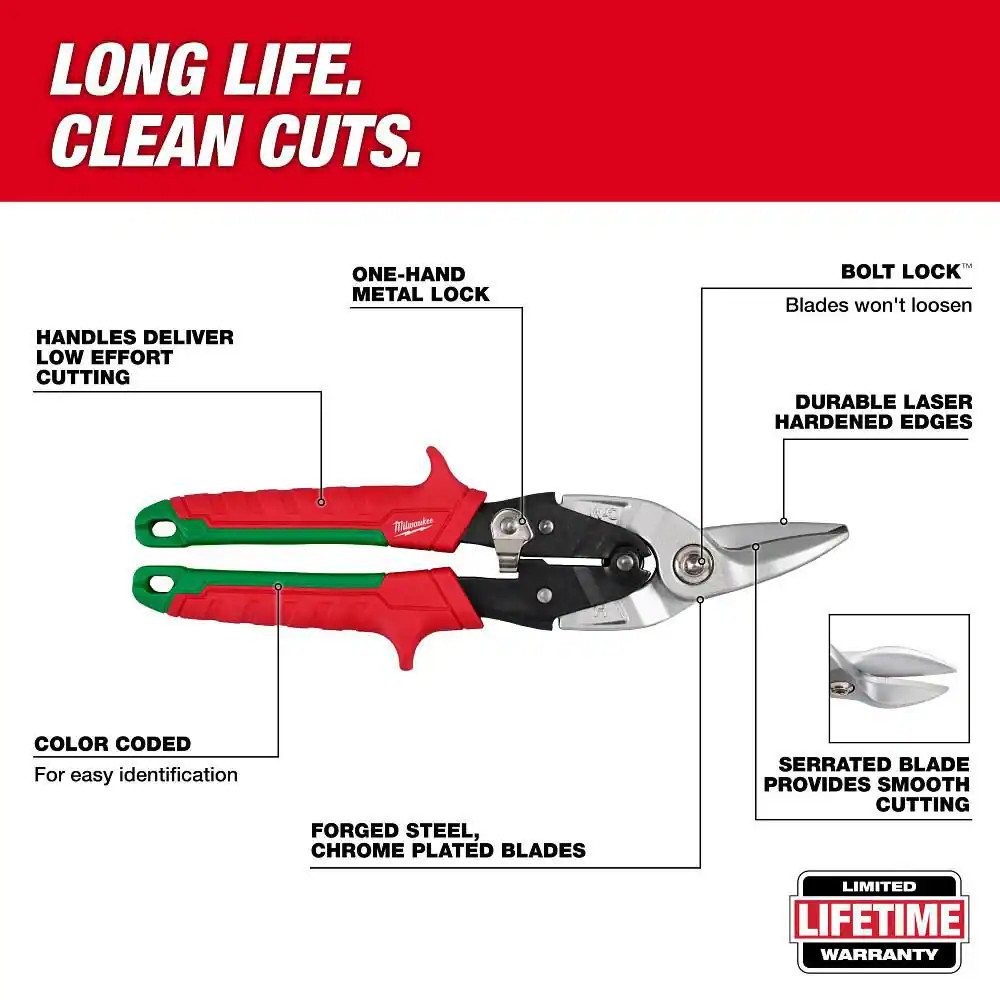 10 In. Right-Cut Aviation Snips
