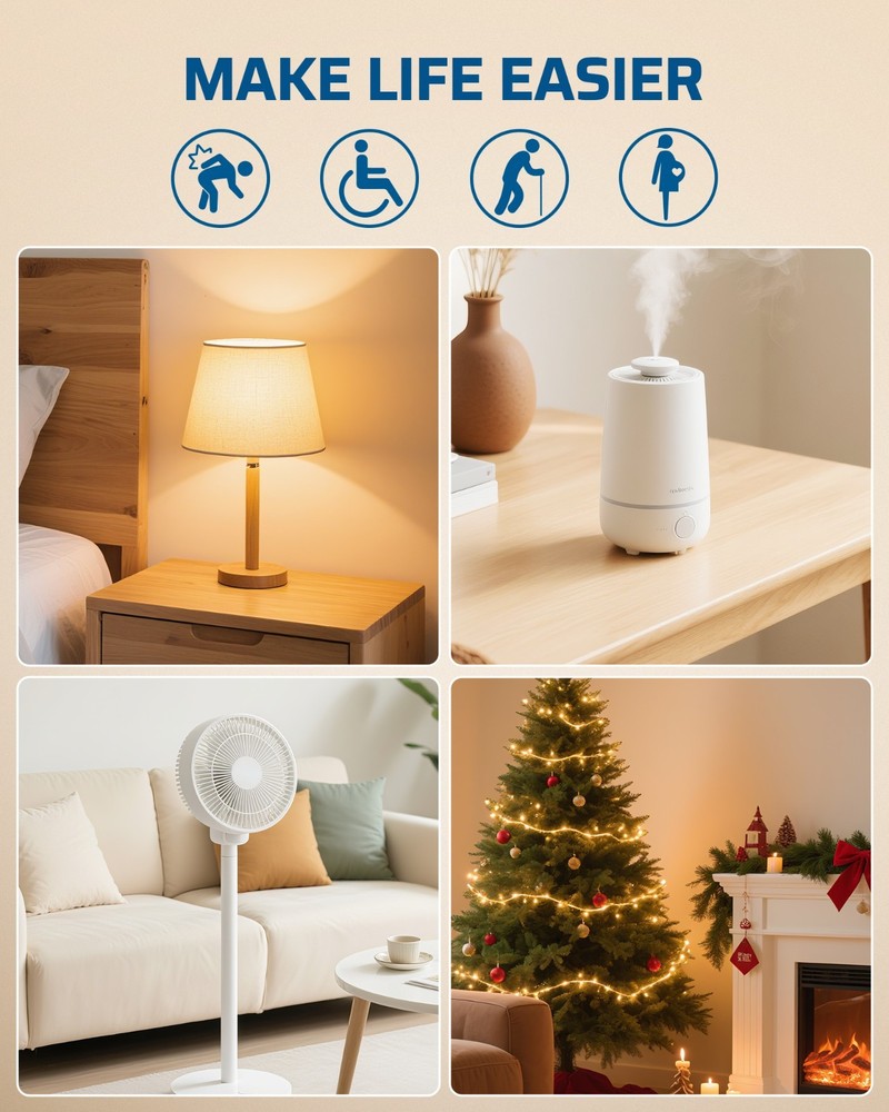 Single Button RF Remote Control Electrical Plug Outlet No WiFi Needed 100FT