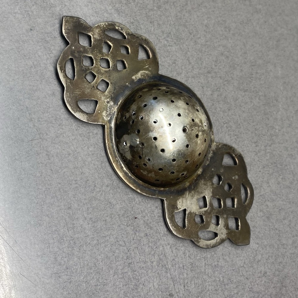 Vintage Tea Strainer Handle Spoon Silver plate
