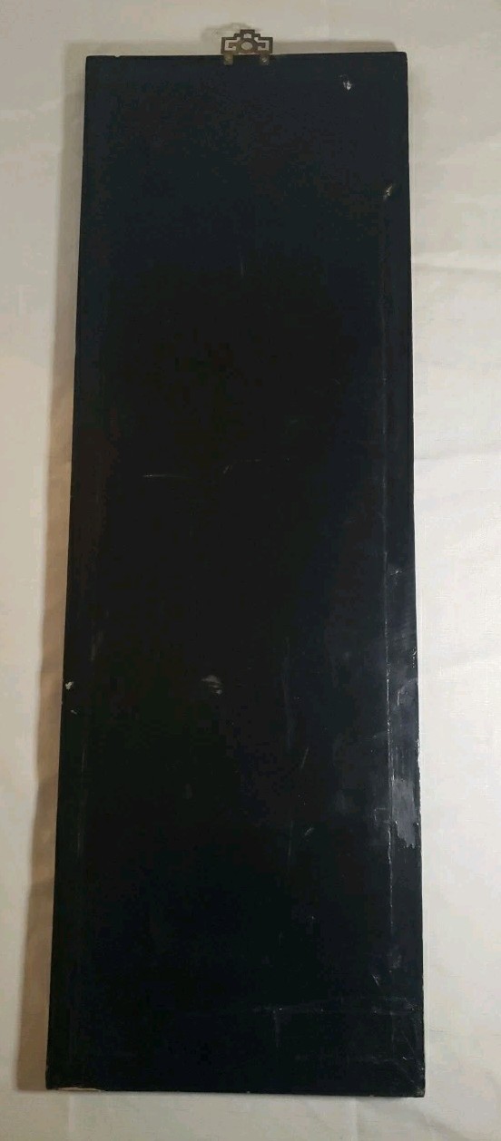 Vintage MCM 4-Panel Mother of Pearl/Black Lacquer Asian Art Wall Panels 36"x12"