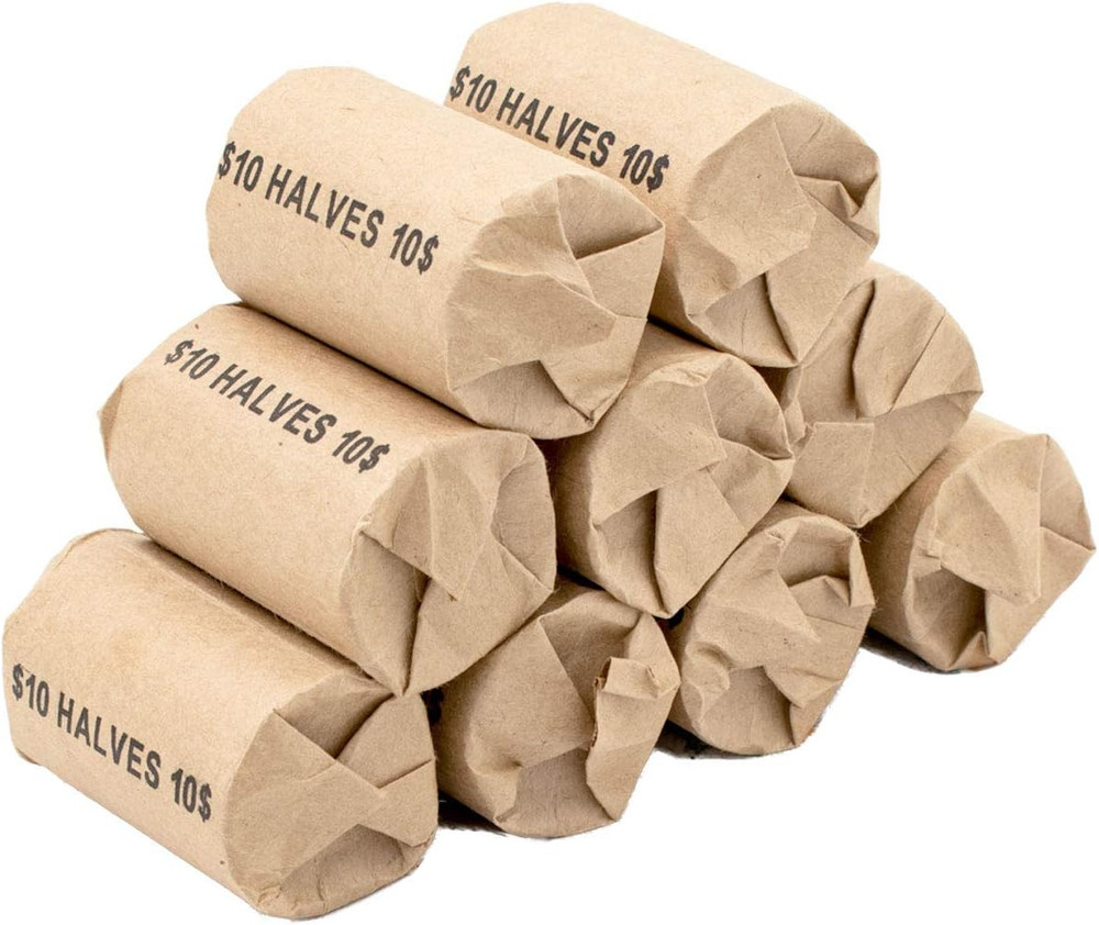 Half Dollar Flat Coin Wrappers, Solid Bundle of 100