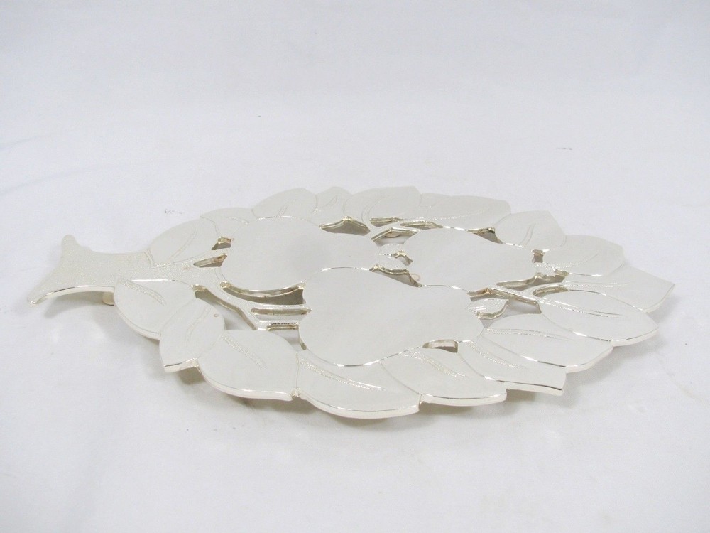 Wm A Rogers Pear Fruit Tree Trivet Silver Plated Wall Hanging