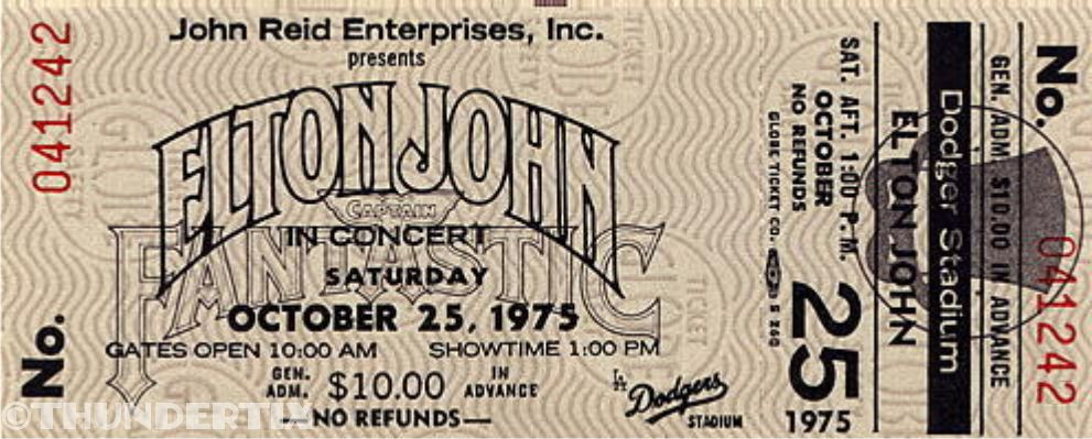 5 1968 -76 UNUSED FULL TICKETS Hendrix, Doors, Dylan, Elton John, ZZ Top reprint