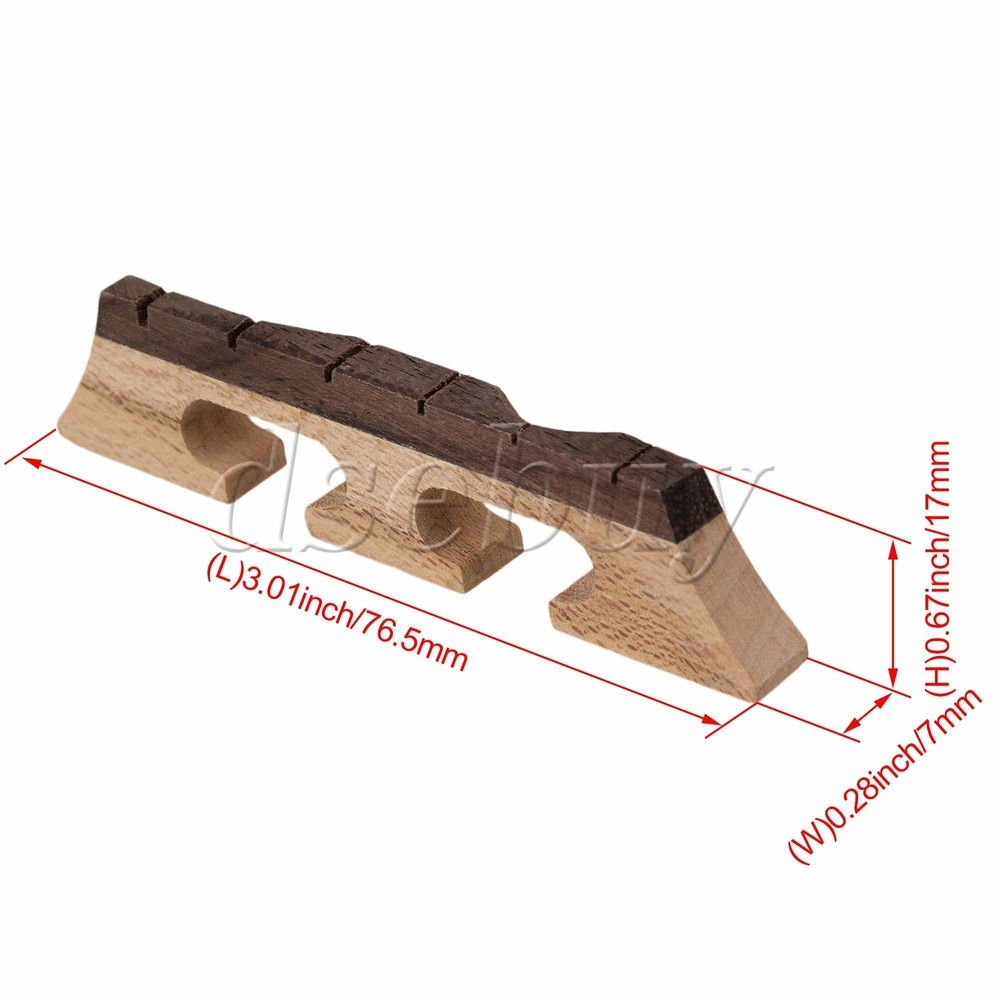 5x Maple Ebony 6 String Ukulele Banjo Guitar Bridge String Instrument Part