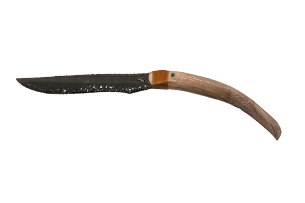 Obsidian Eagle Bone Handle Knife