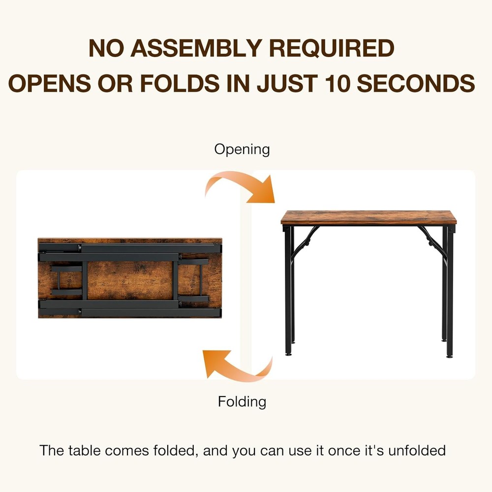 Small Computer Desk Folding Table 35.8" Foldable Office Desk No Assembly Perfect